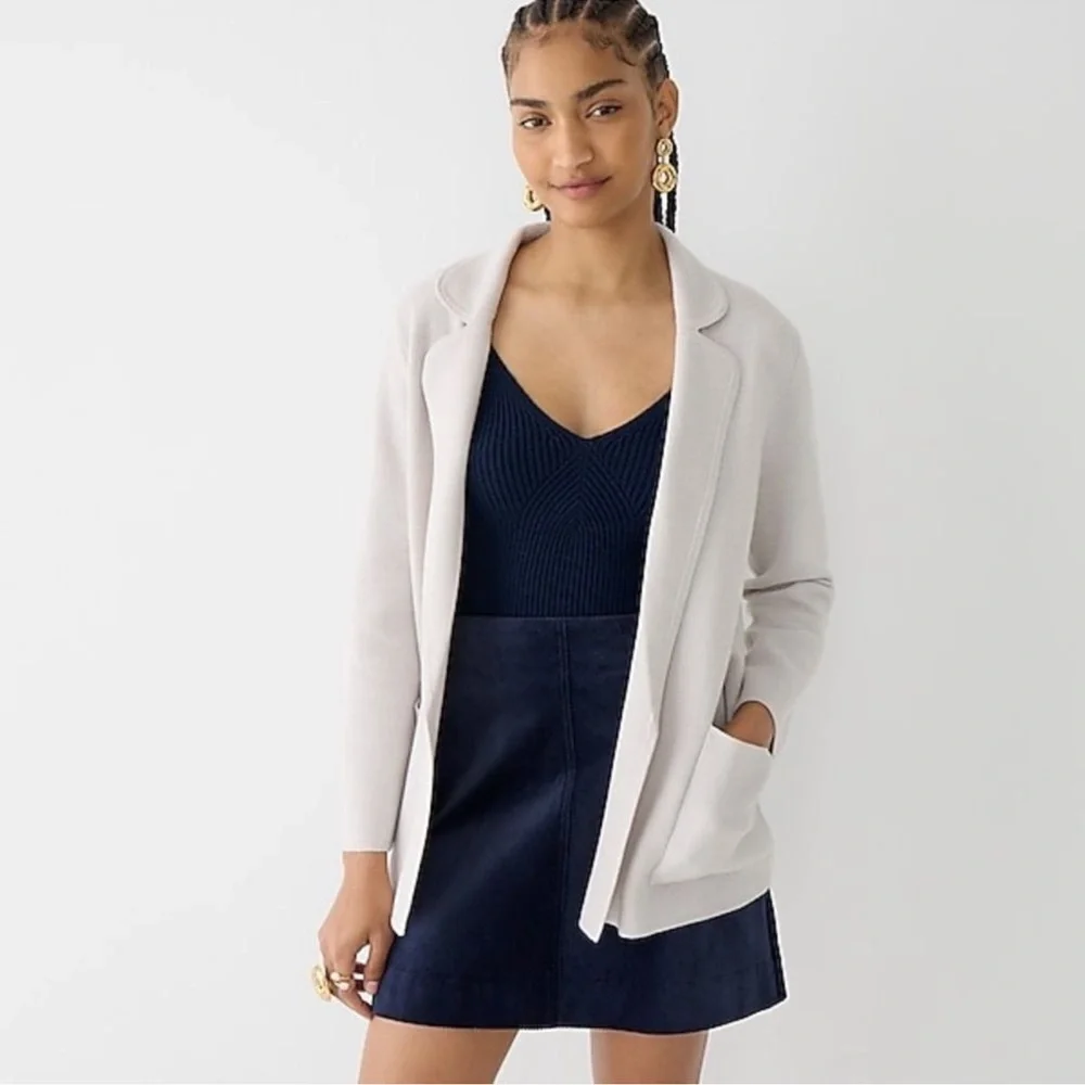 J. CREW // SZ S // Cecile relaxed sweater blazer, heather dove // retail $168